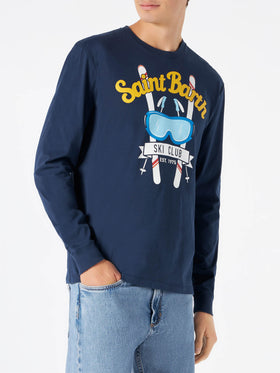 Man navy blue t-shirt with long sleeves - MC2 Saint Barth