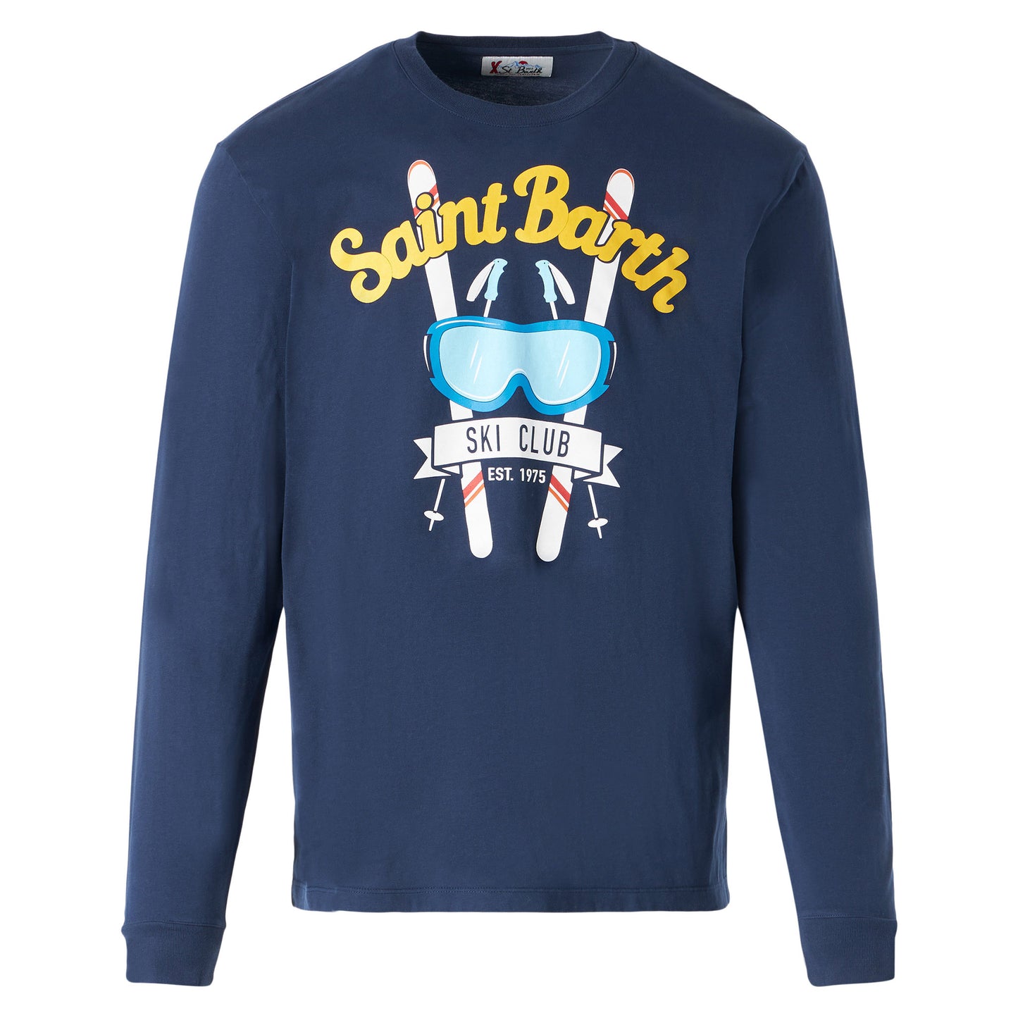 Man navy blue t-shirt with long sleeves - MC2 Saint Barth