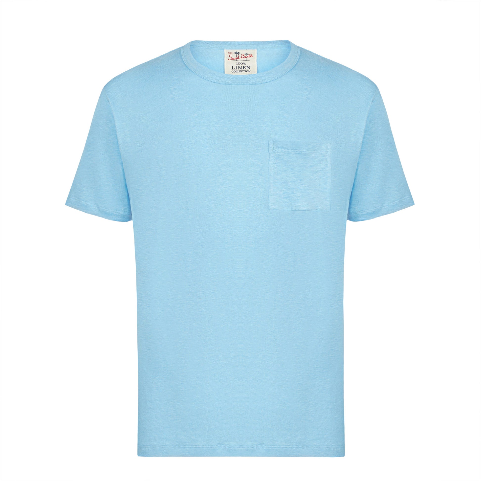 Man light blue linen jersey t-shirt - MC2 Saint Barth