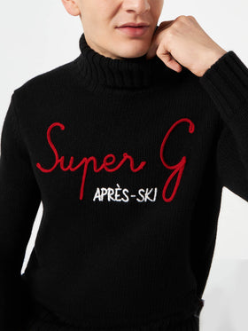 Man high neck sweater with Super G embroidery | SUPER G SPECIAL EDITION - MC2 Saint Barth