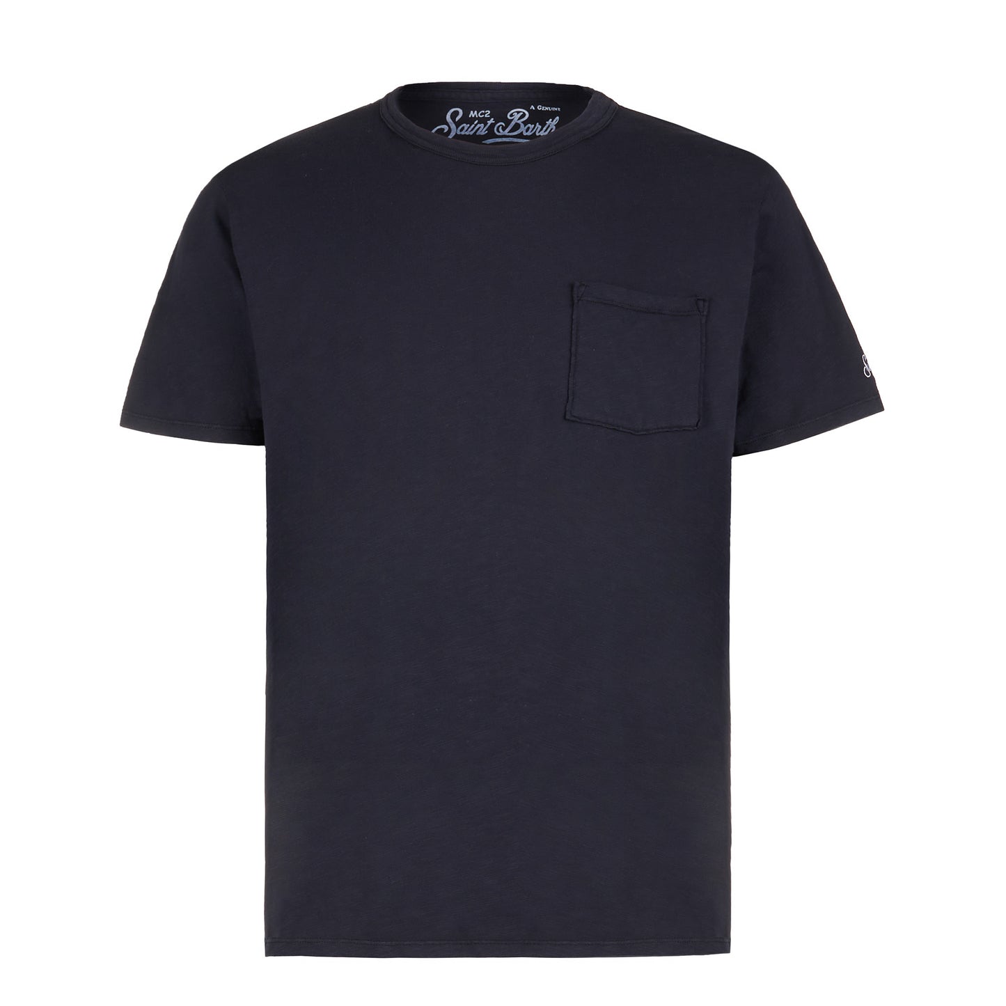 Man blue navy t-shirt with front pocket - MC2 Saint Barth
