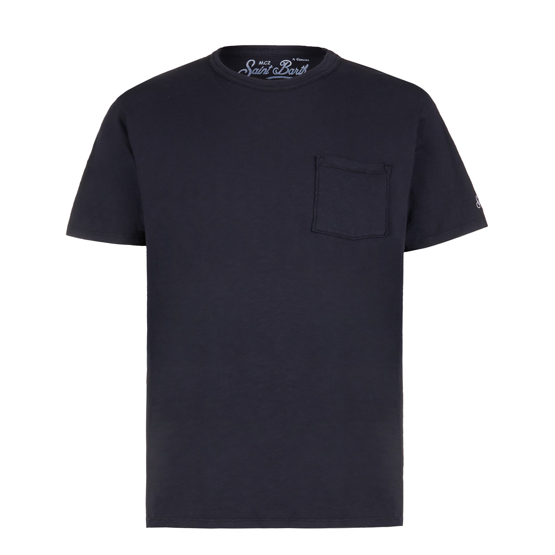 Man blue navy t-shirt with front pocket - MC2 Saint Barth