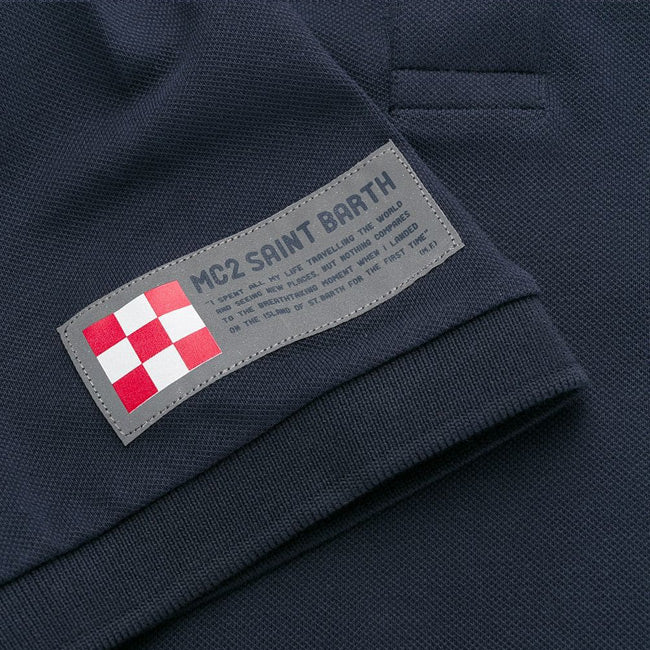 Front embroidery and back print kid's piquet polo - MC2 Saint Barth