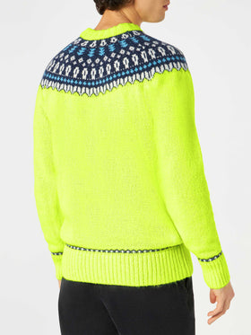 Man brushed sweater with icelandic jacquard - MC2 Saint Barth