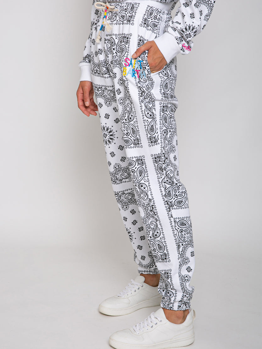 Cotton bandanna joggers with Saint Barth embroidery - MC2 Saint Barth