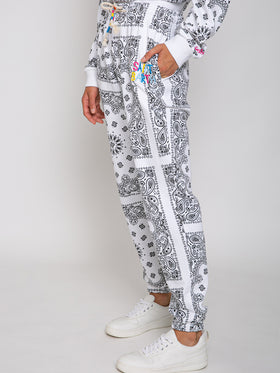 Cotton bandanna joggers with Saint Barth embroidery - MC2 Saint Barth