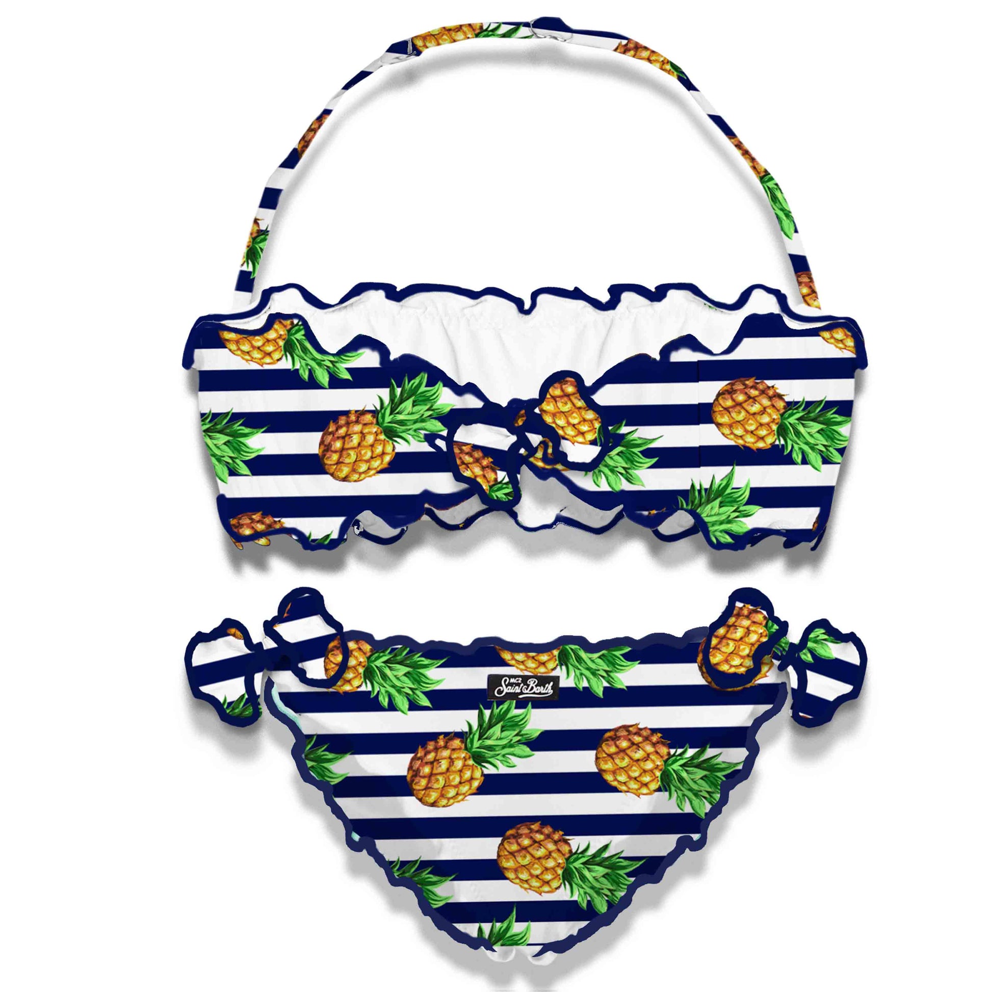 Girl bandeau bikini with pineapple print - MC2 Saint Barth