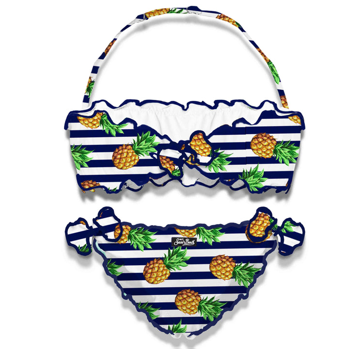 Girl bandeau bikini with pineapple print - MC2 Saint Barth