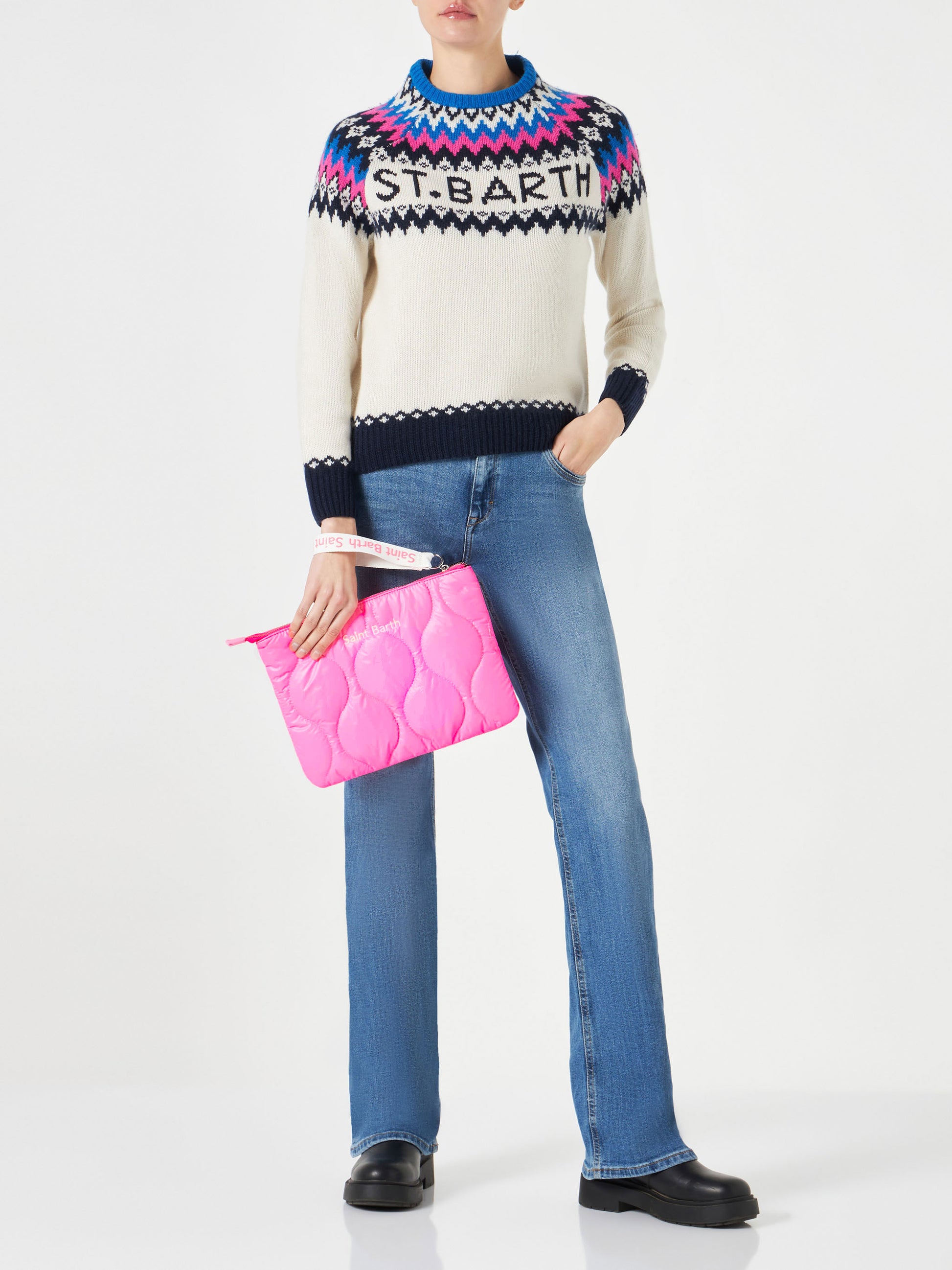 Puffer pochette with paisley print - MC2 Saint Barth