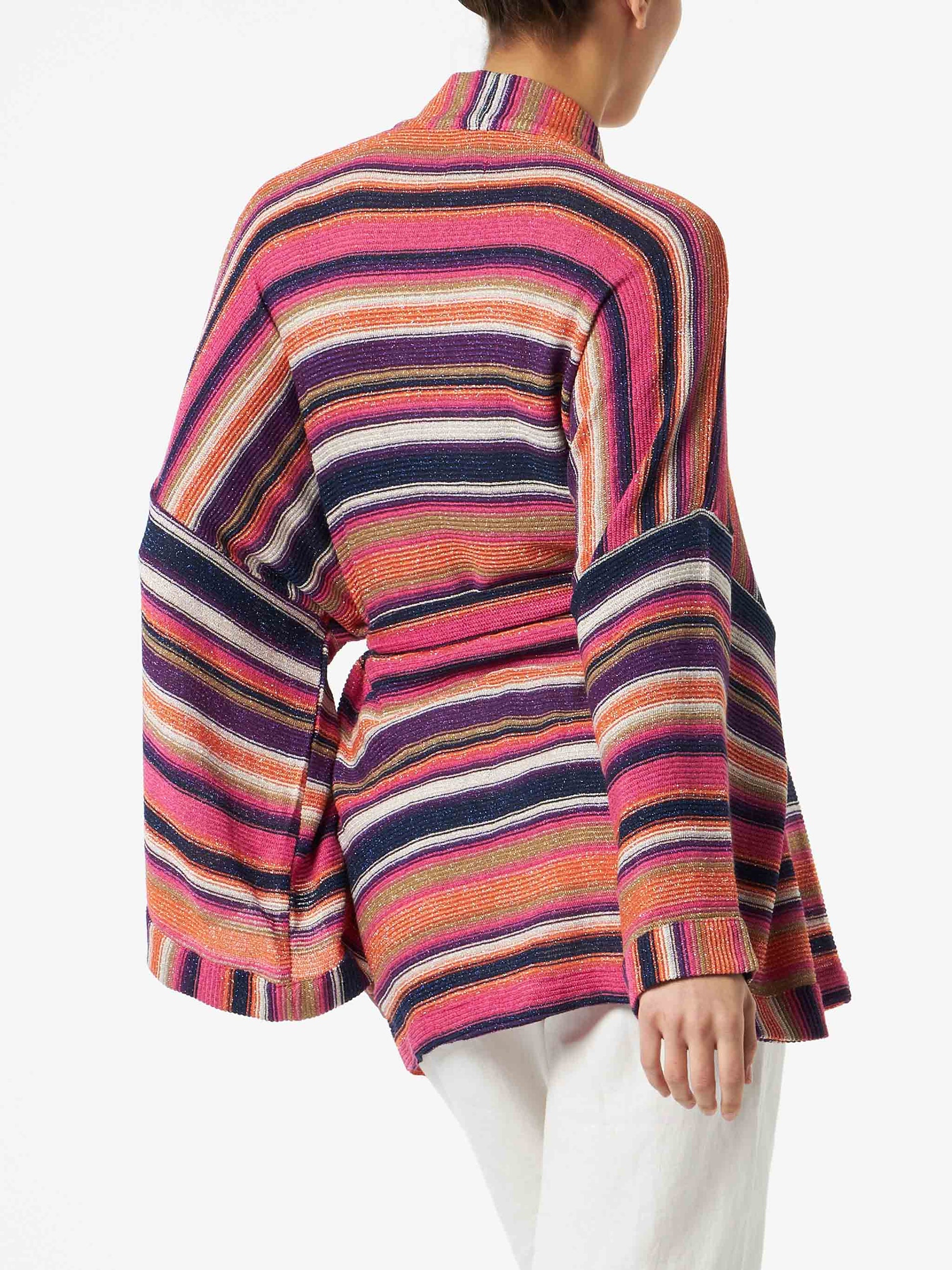 Multicolor violet knitted kimono - MC2 Saint Barth