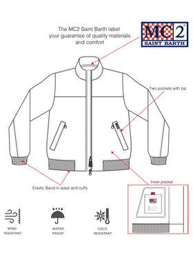 Man mid-weight herringbone bomber jacket Traveler - MC2 Saint Barth