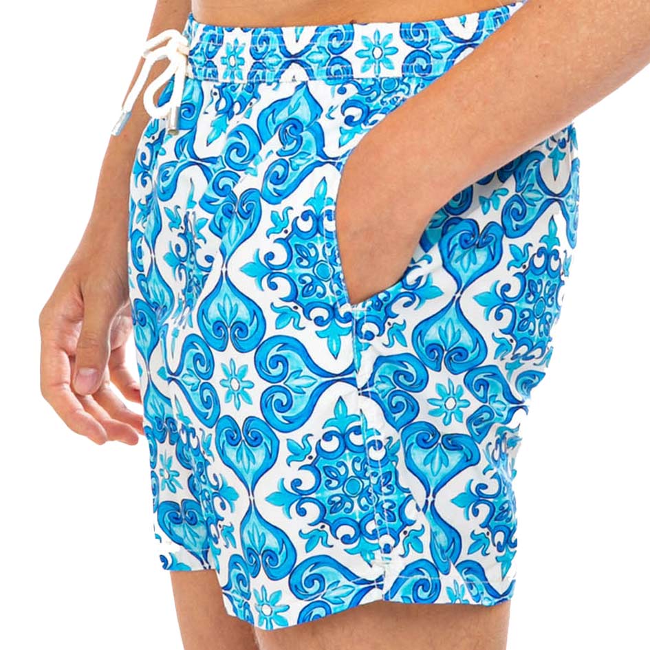 Light fabric man swim shorts maiolica print - MC2 Saint Barth