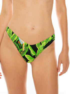 Woman cheeky swim briefs with tropical print - MC2 Saint Barth