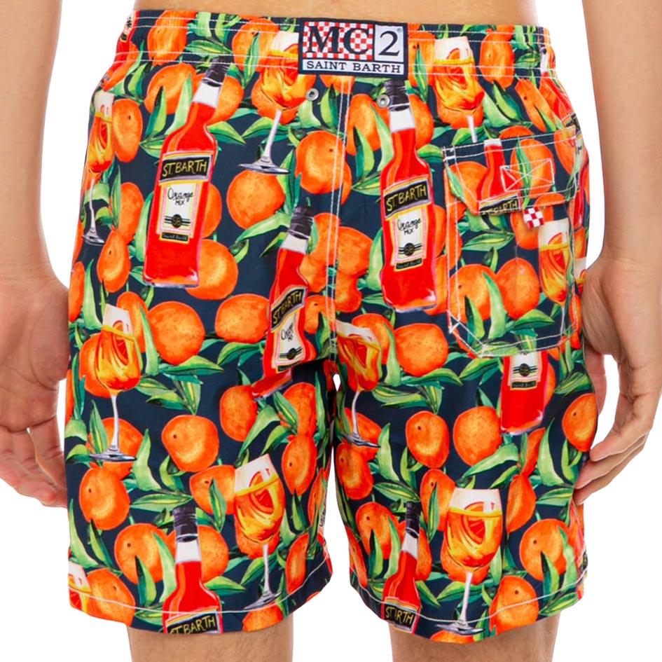 Mid-length swim short spritz time blue print - MC2 Saint Barth