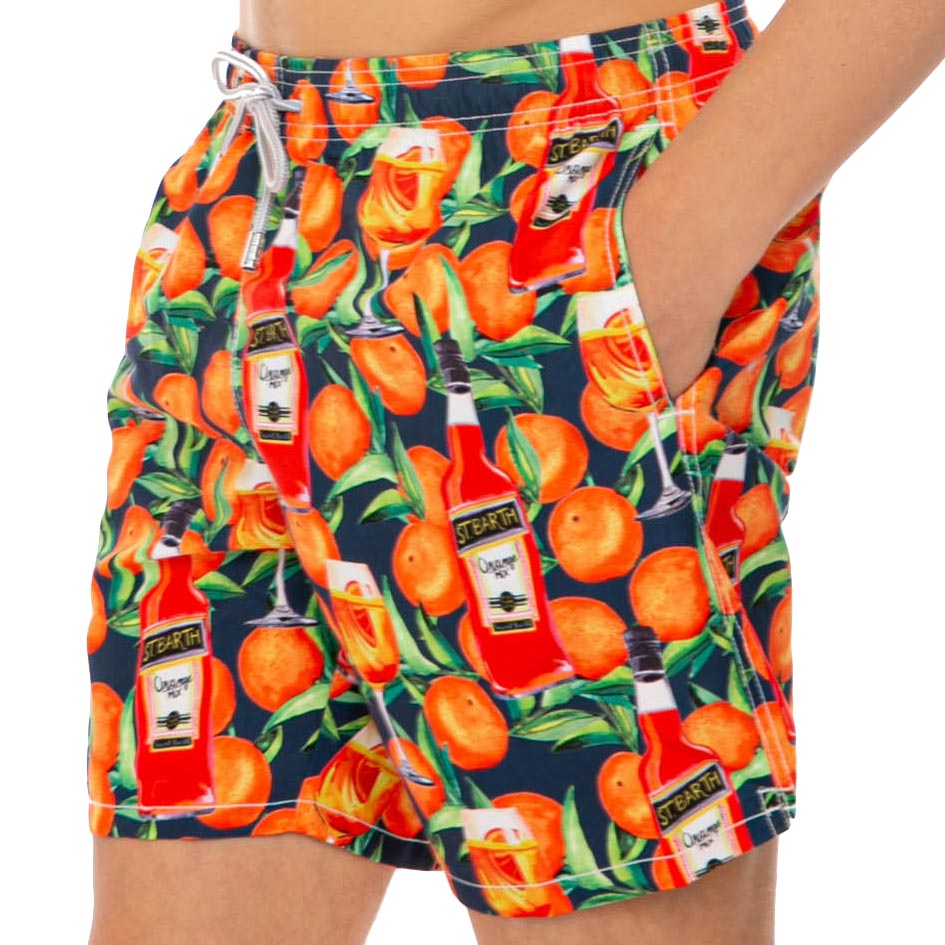 Mid-length swim short spritz time blue print - MC2 Saint Barth