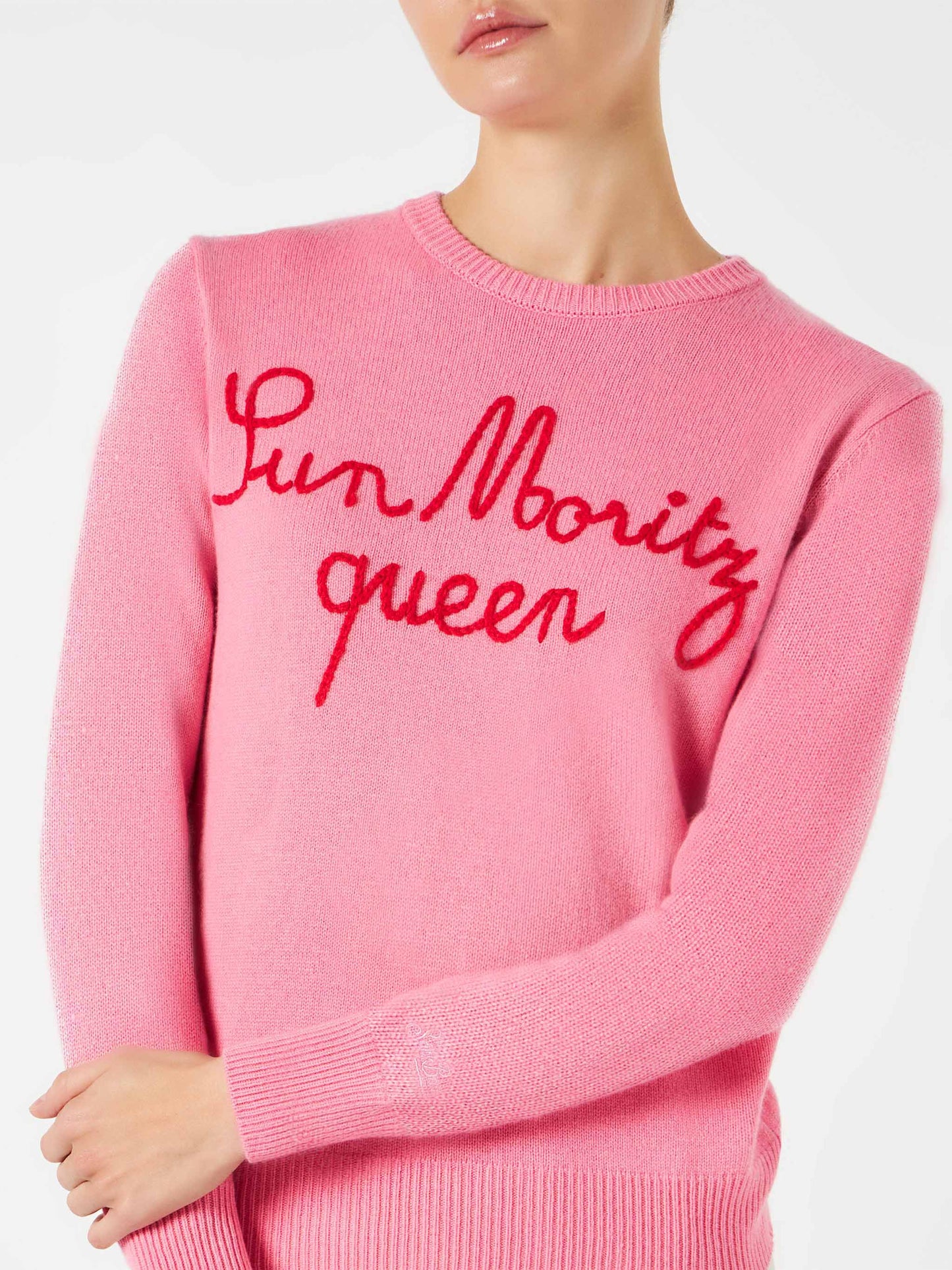 Woman sweater with Sun Moritz Queen embroidery - MC2 Saint Barth