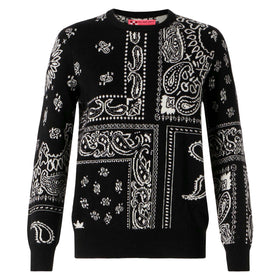 woman sweater blended cashmere black bandana pattern - MC2 Saint Barth