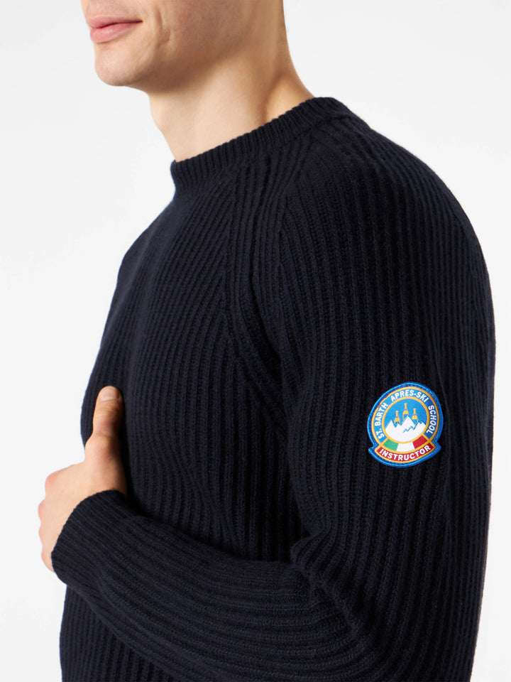 Ribbed blue sweater - MC2 Saint Barth