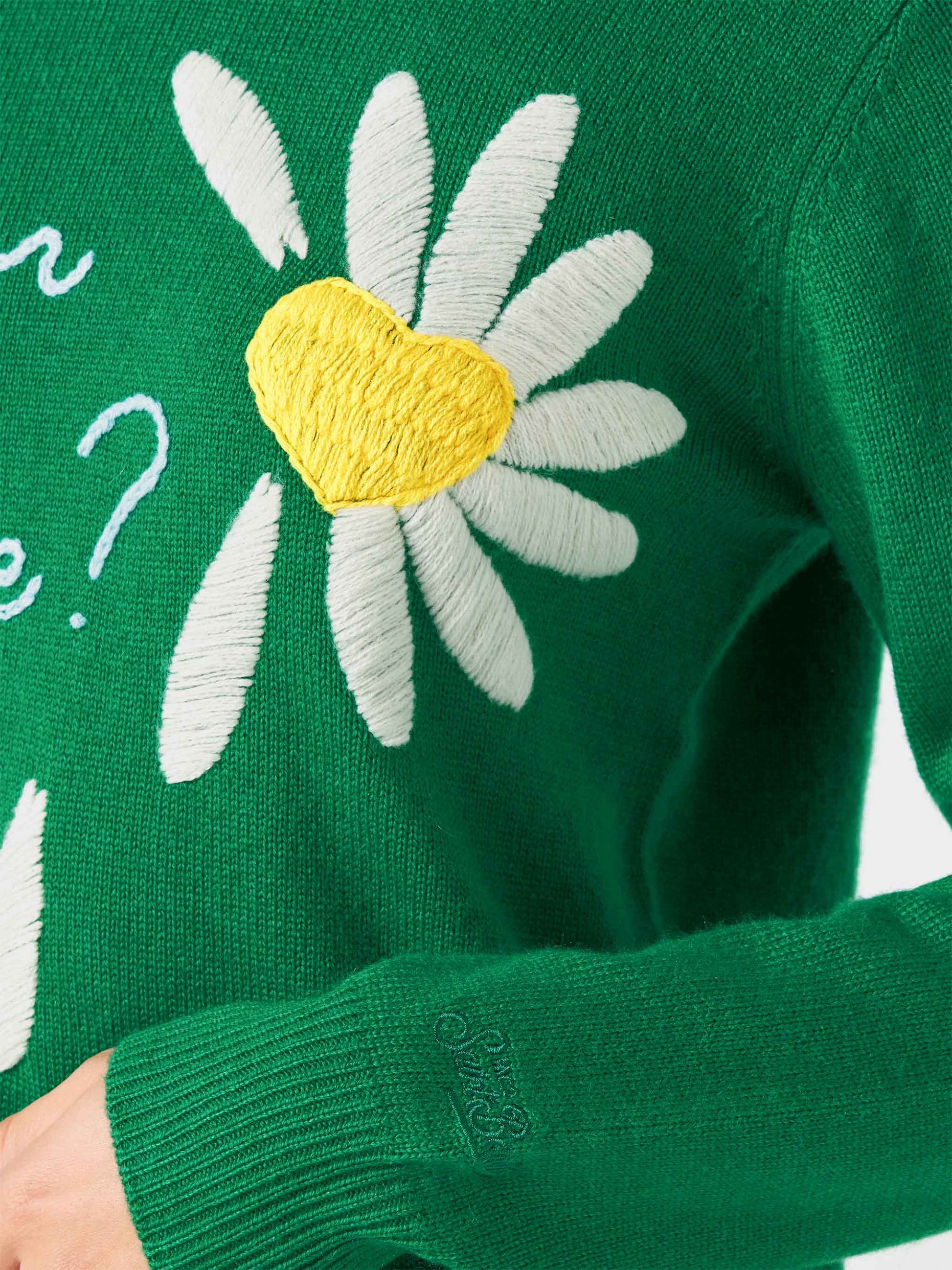 Woman brushed sweater with daisy print - MC2 Saint Barth