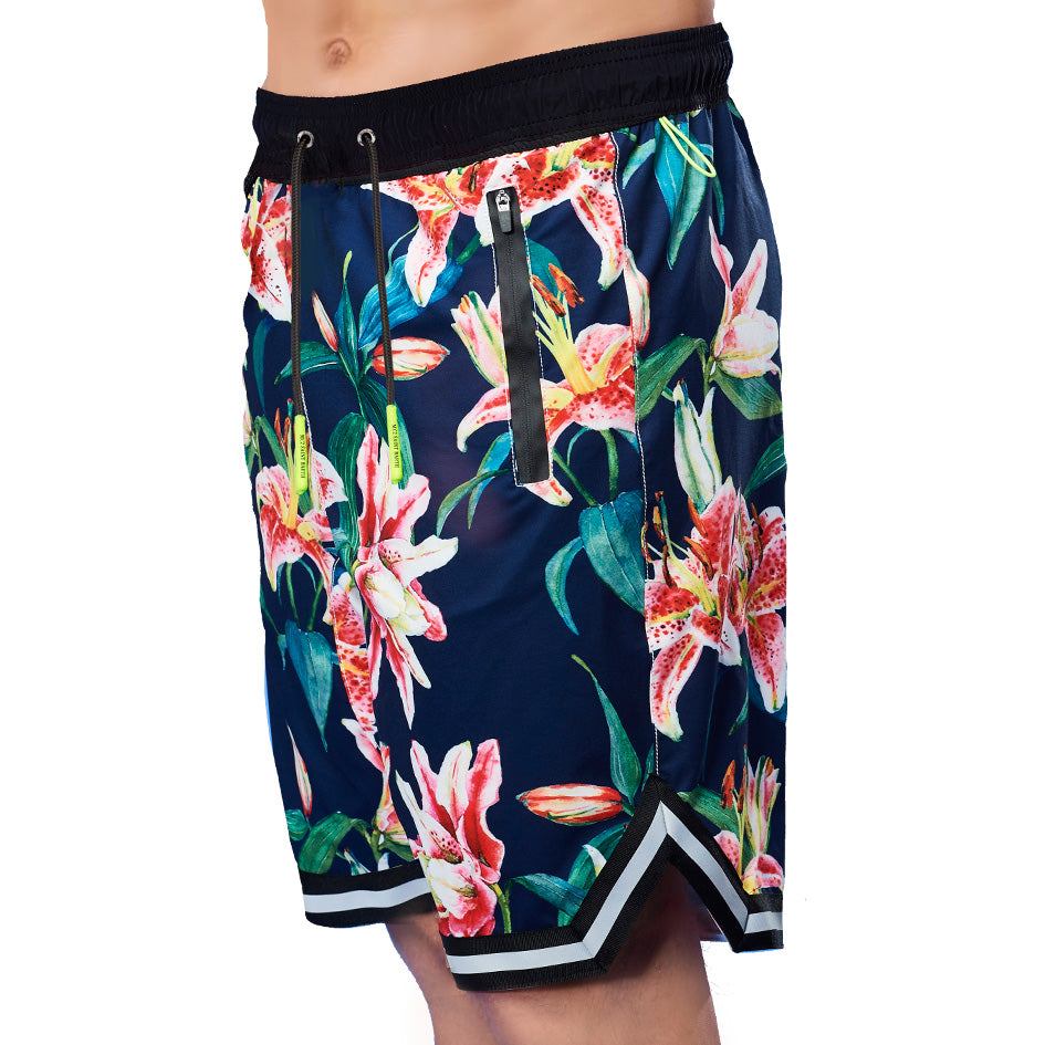 Tropical print swim shorts surf style - MC2 Saint Barth