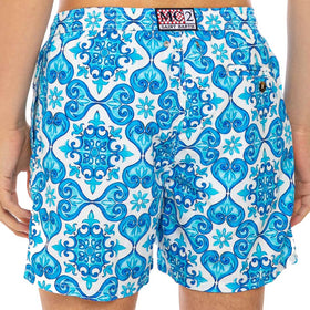 Light fabric man swim shorts maiolica print - MC2 Saint Barth