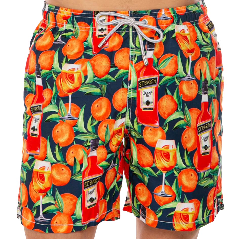 Mid-length swim short spritz time blue print - MC2 Saint Barth