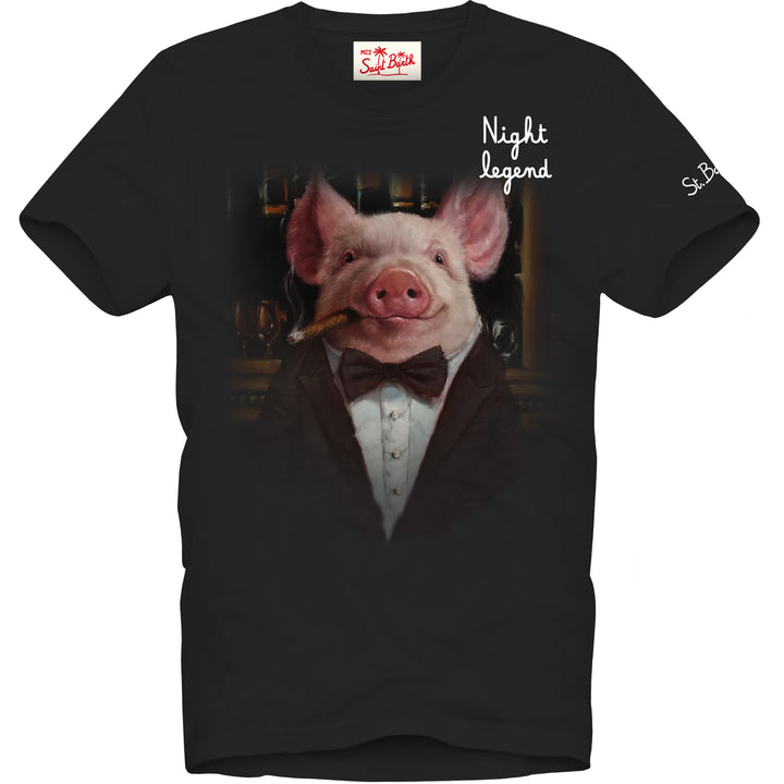 Man cotton t-shirt with piglet print | LUCIA HEFFERNAN SPECIAL EDITION