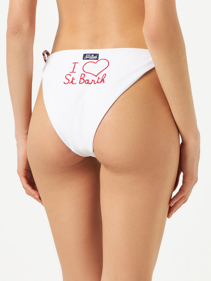 Woman swim briefs with I love St. Barth embroidery - MC2 Saint Barth