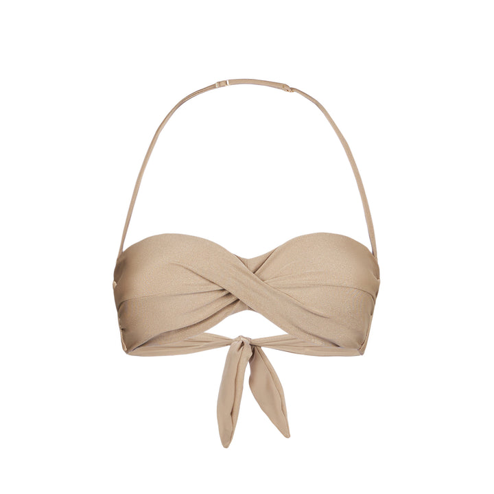 Shiny dove grey bandeau top - MC2 Saint Barth