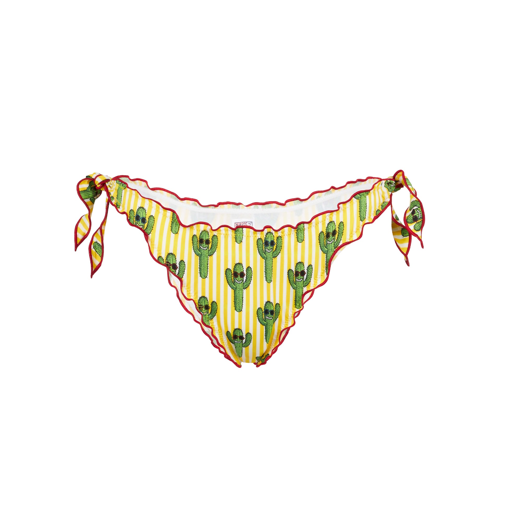 Woman ruffled cheeky swim briefs with cactus print - MC2 Saint Barth