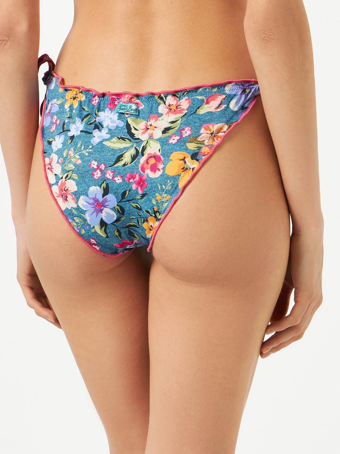 Woman ruffled swim briefs with butterfly print - MC2 Saint Barth