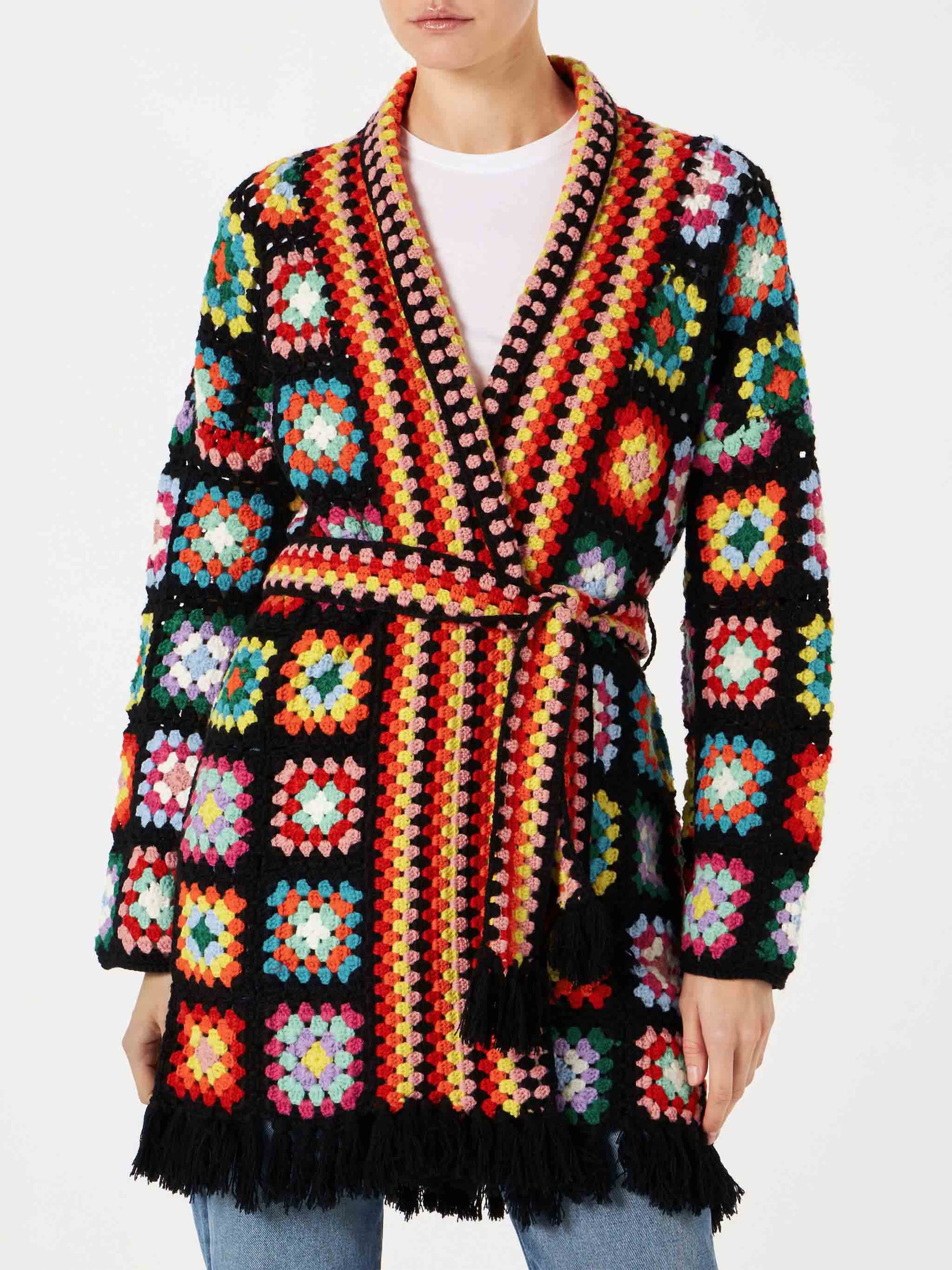 Multicolor crochet coat with belt - MC2 Saint Barth