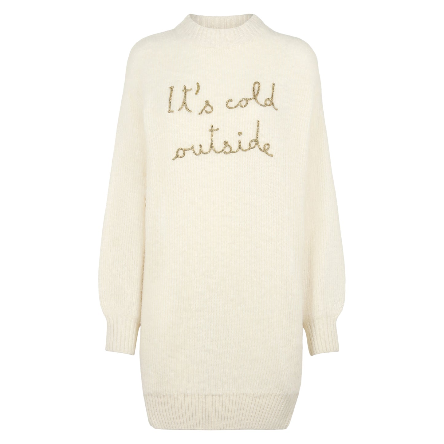 Brushed knit dress with It's cold outside embroidery - MC2 Saint Barth