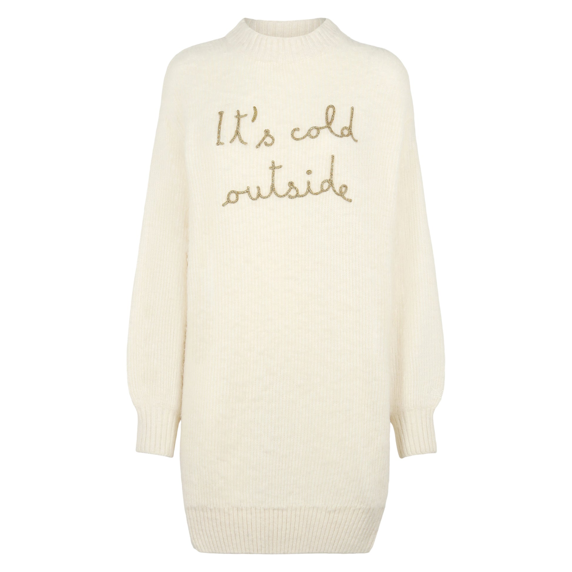 Brushed knit dress with It's cold outside embroidery - MC2 Saint Barth