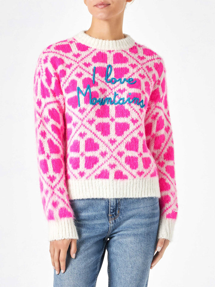 Woman brushed crewneck with lettering - MC2 Saint Barth
