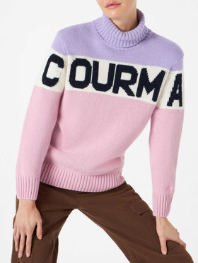 Woman turtleneck sweater with Courma lettering - MC2 Saint Barth