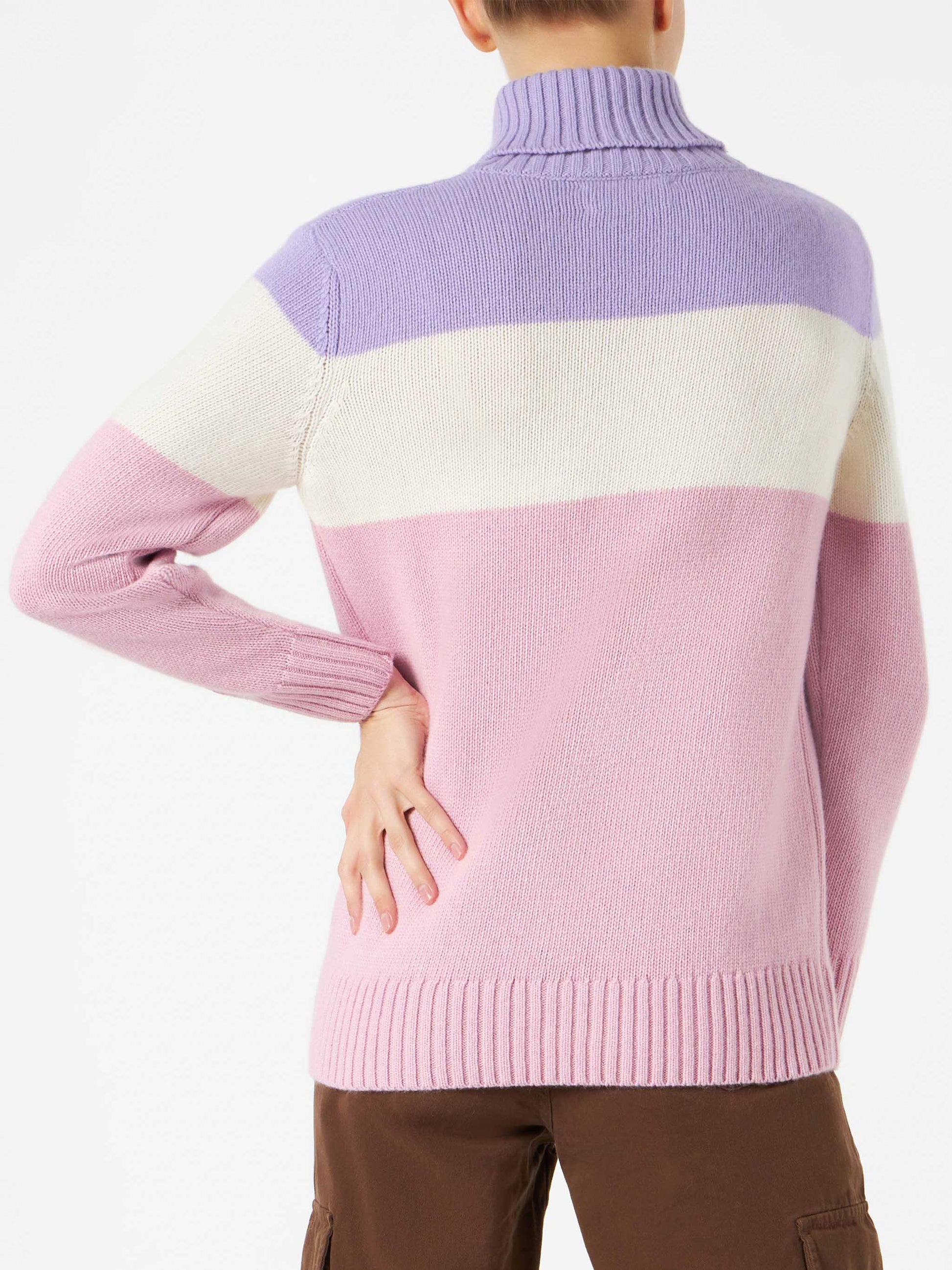 Woman turtleneck sweater with Courma lettering - MC2 Saint Barth