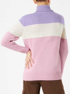 Woman turtleneck sweater with Courma lettering - MC2 Saint Barth