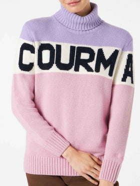 Woman turtleneck sweater with Courma lettering - MC2 Saint Barth