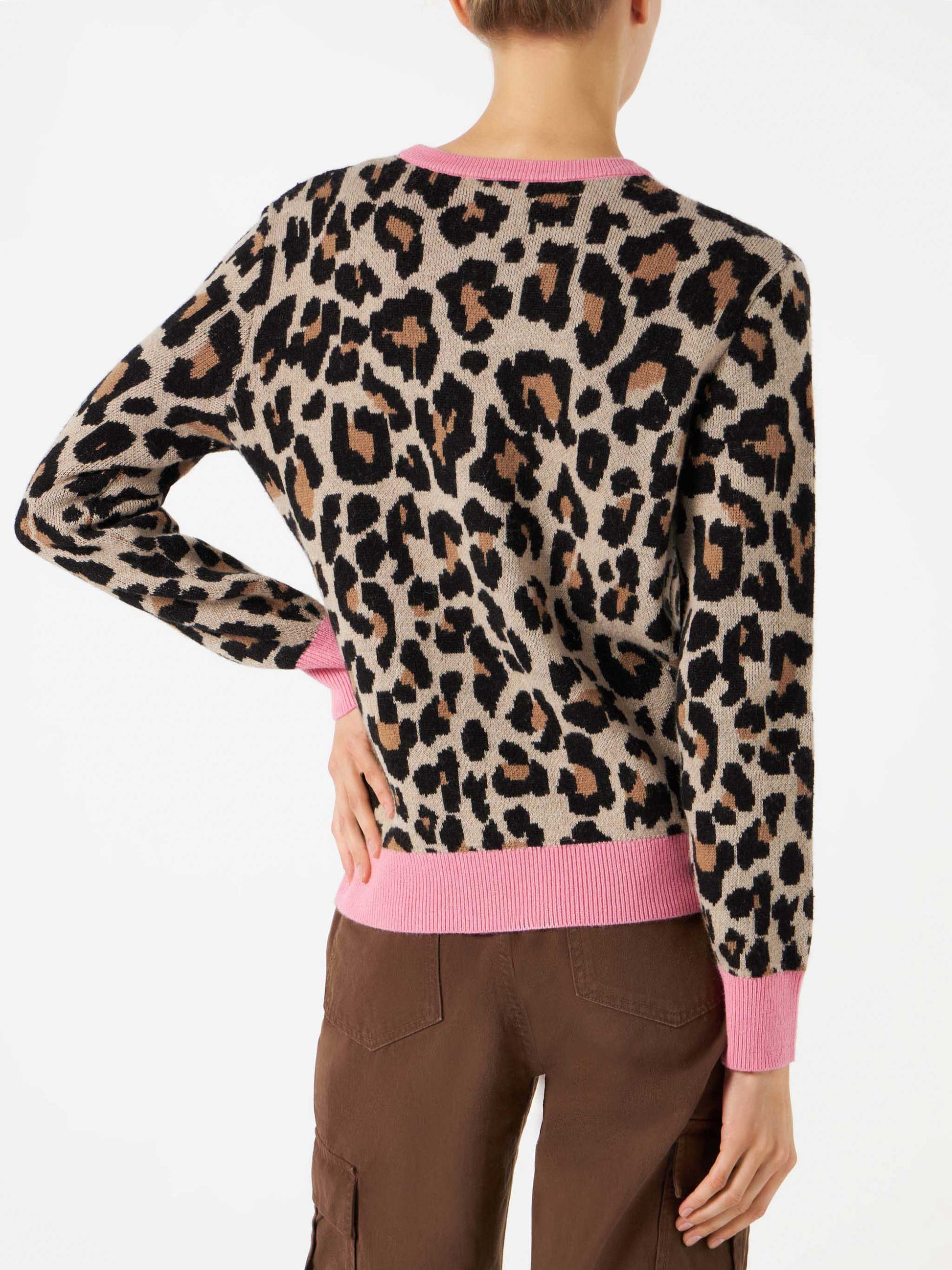 Woman brushed sweater with animalier print | THE ROLLING STONES® SPECIAL EDITION - MC2 Saint Barth