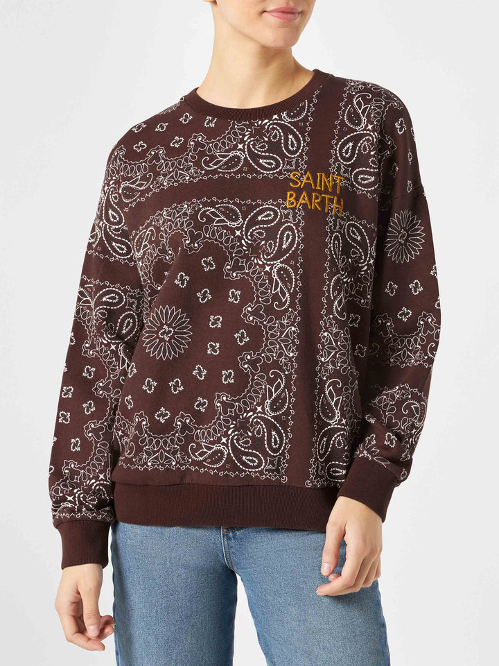 Woman sweatshirt Stardust with bandanna print - MC2 Saint Barth