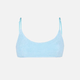 Costume da bagno a bralette in spugna di colore azzurro