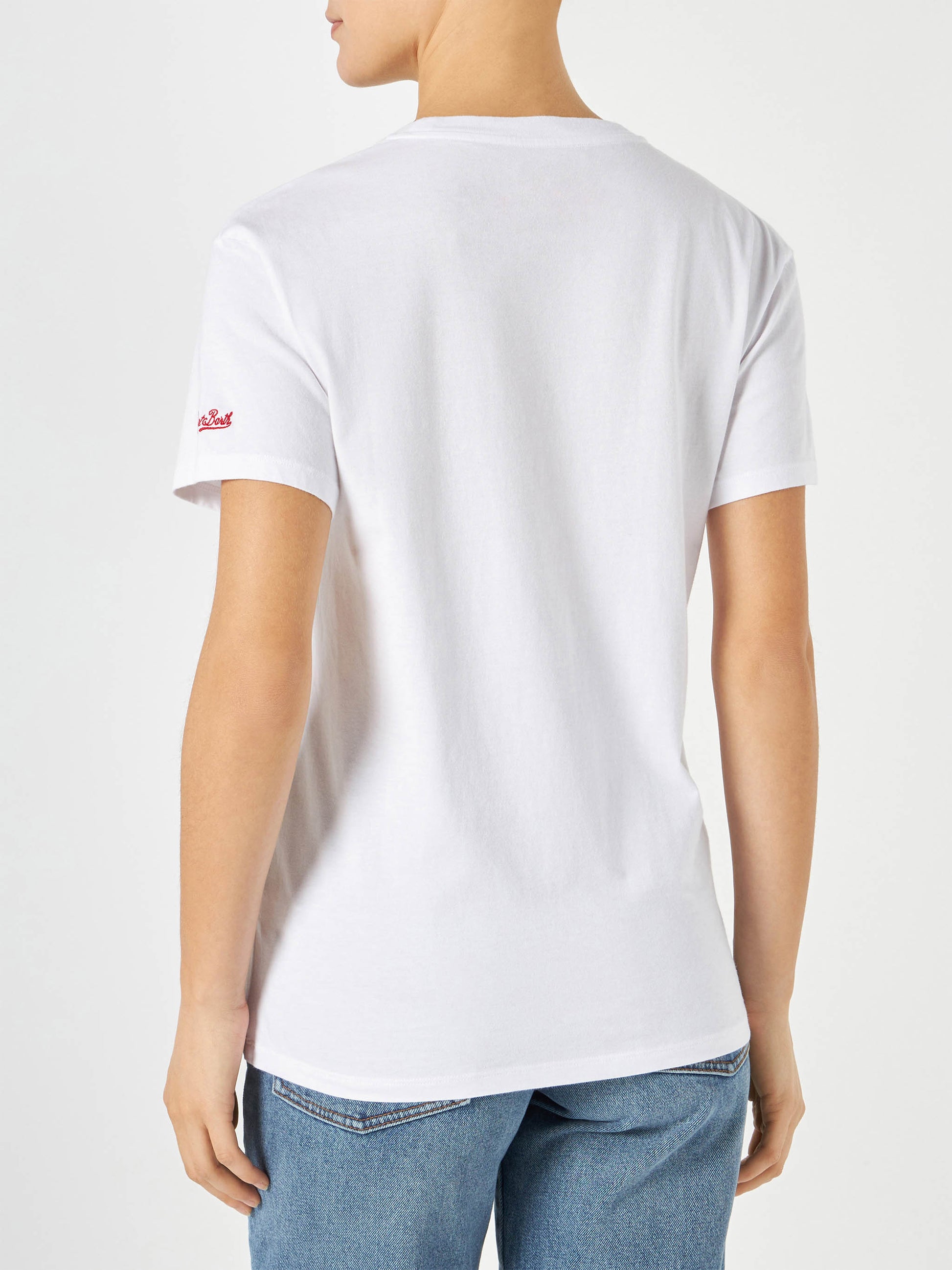 Woman cotton t-shirt with embroidery - MC2 Saint Barth