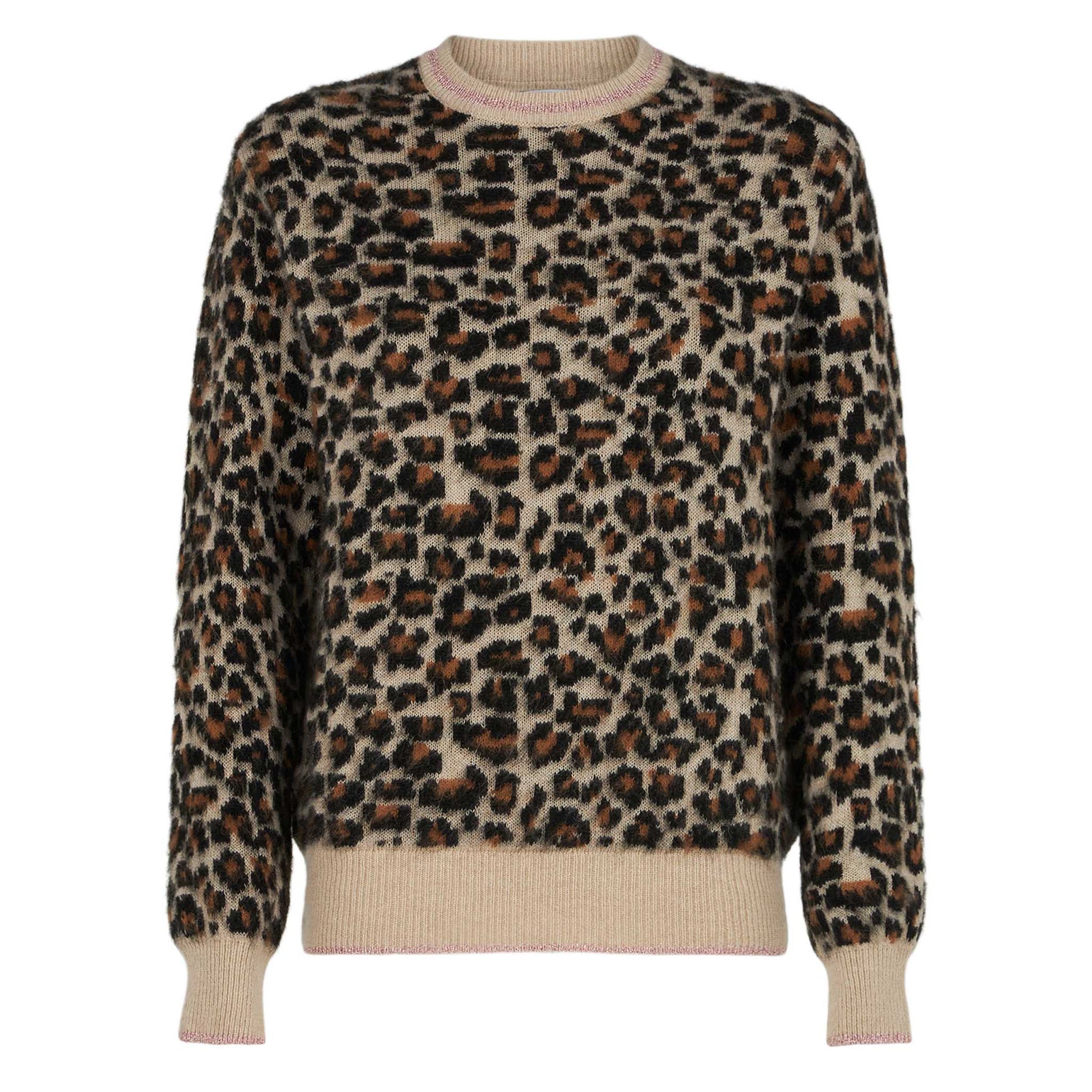 Woman brushed sweater with leopard pattern - MC2 Saint Barth
