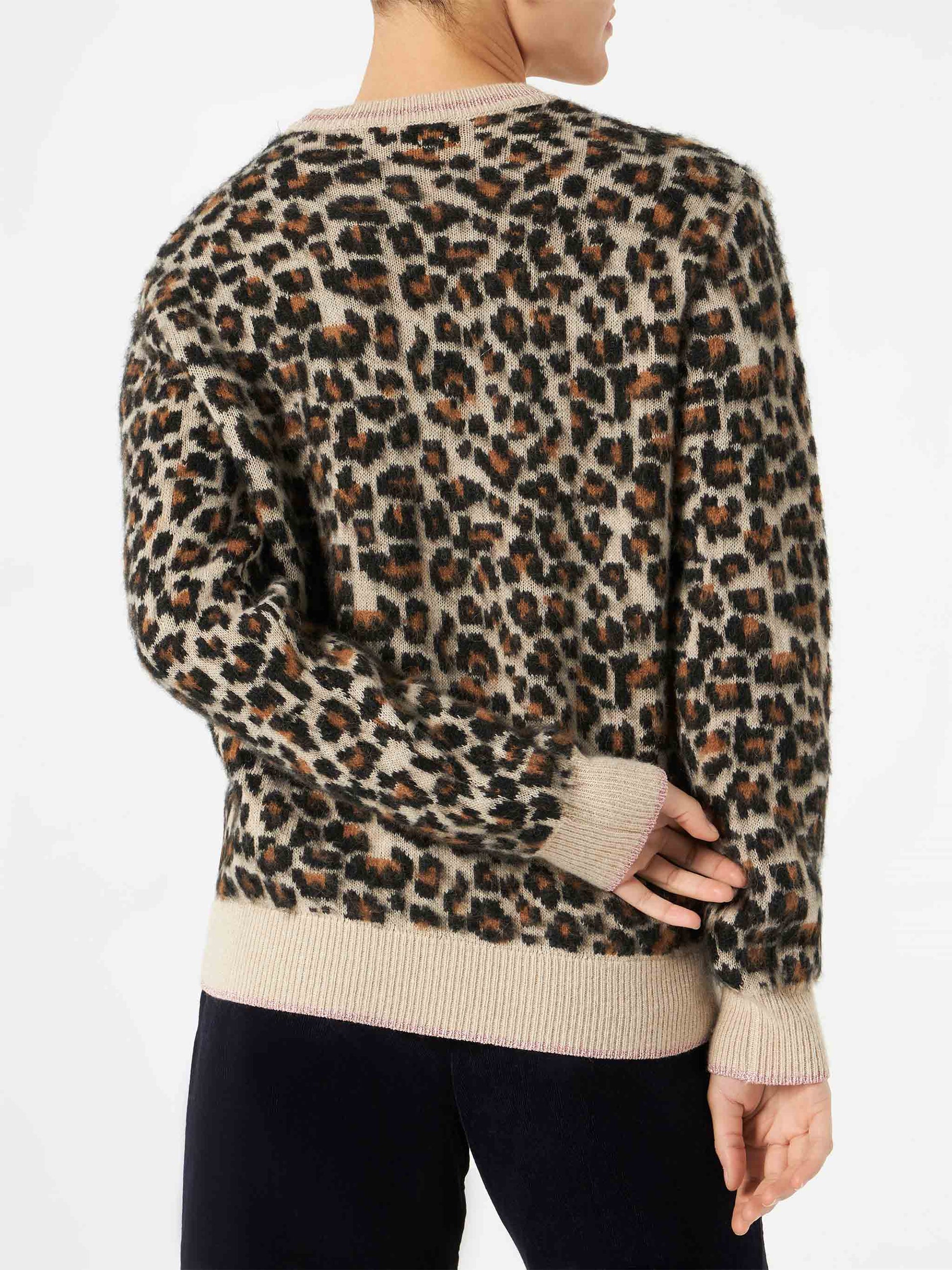 Woman brushed sweater with leopard pattern - MC2 Saint Barth
